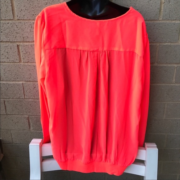 Neon Orange plus Sz blouse 2X - Picture 3 of 4